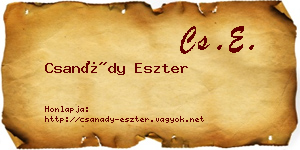 Csanády Eszter névjegykártya